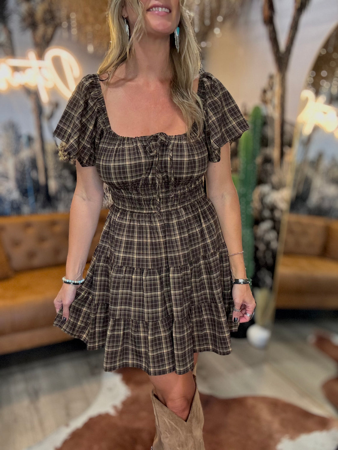 Mulberry Plaid Dress
