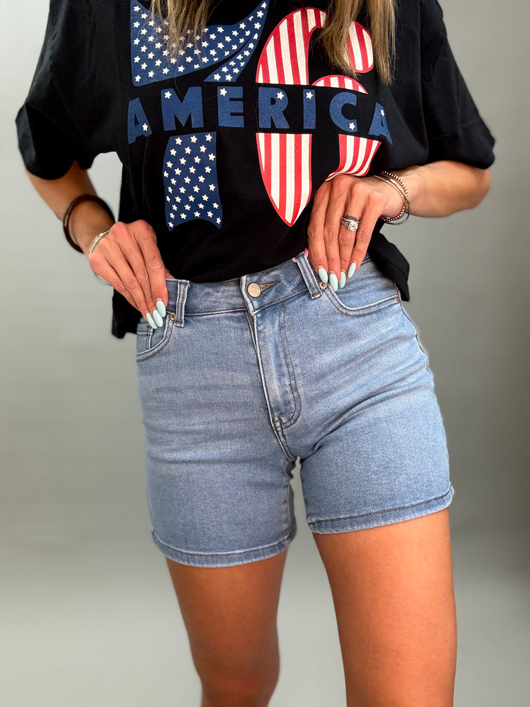Madrè Stretch Light Wash Shorts