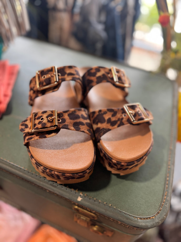 Platform Leopard Sandal
