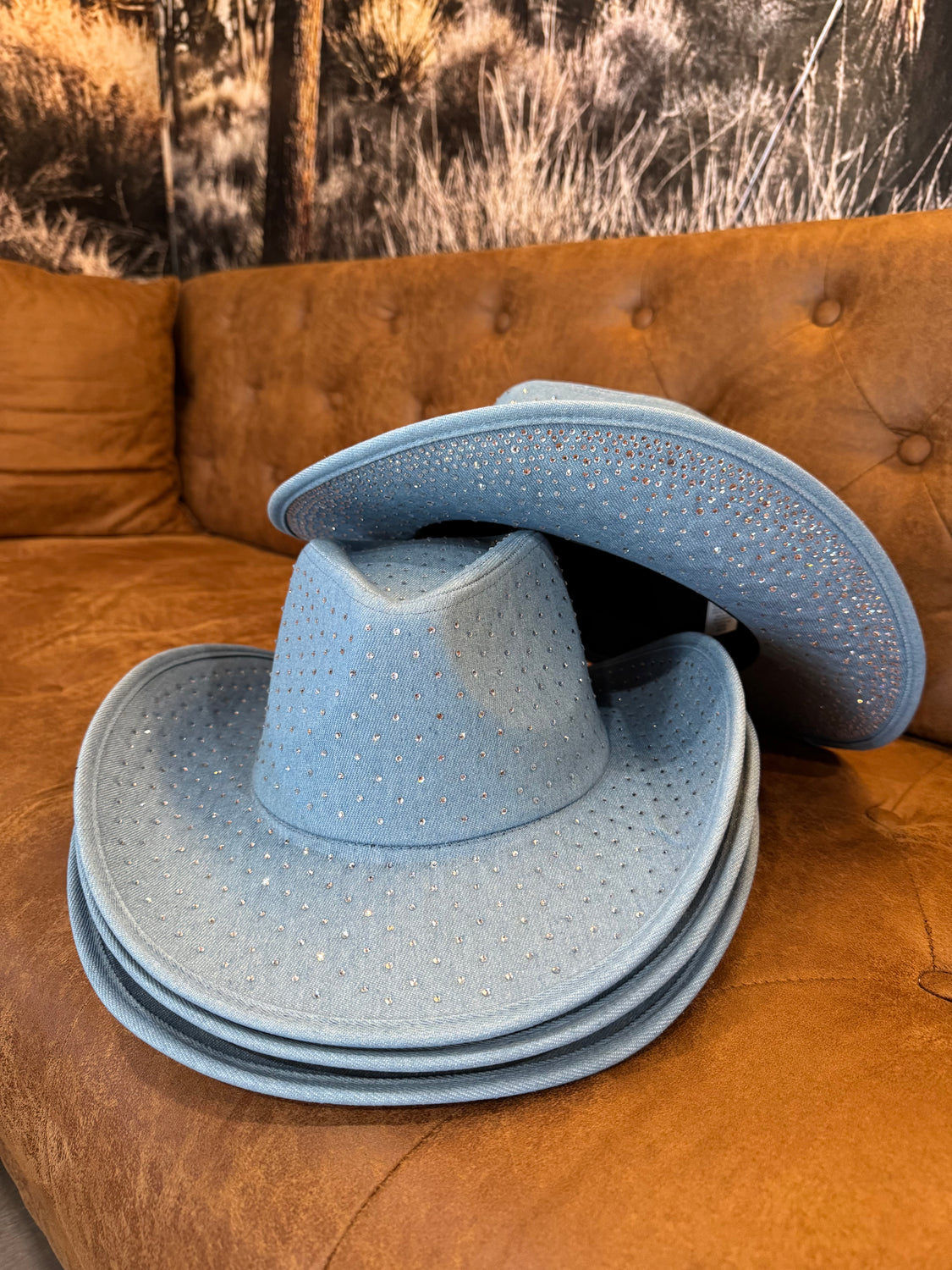Denim + Diamonds Cowgirl Hat