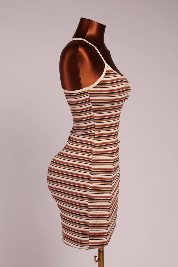 Striped casual mini dress