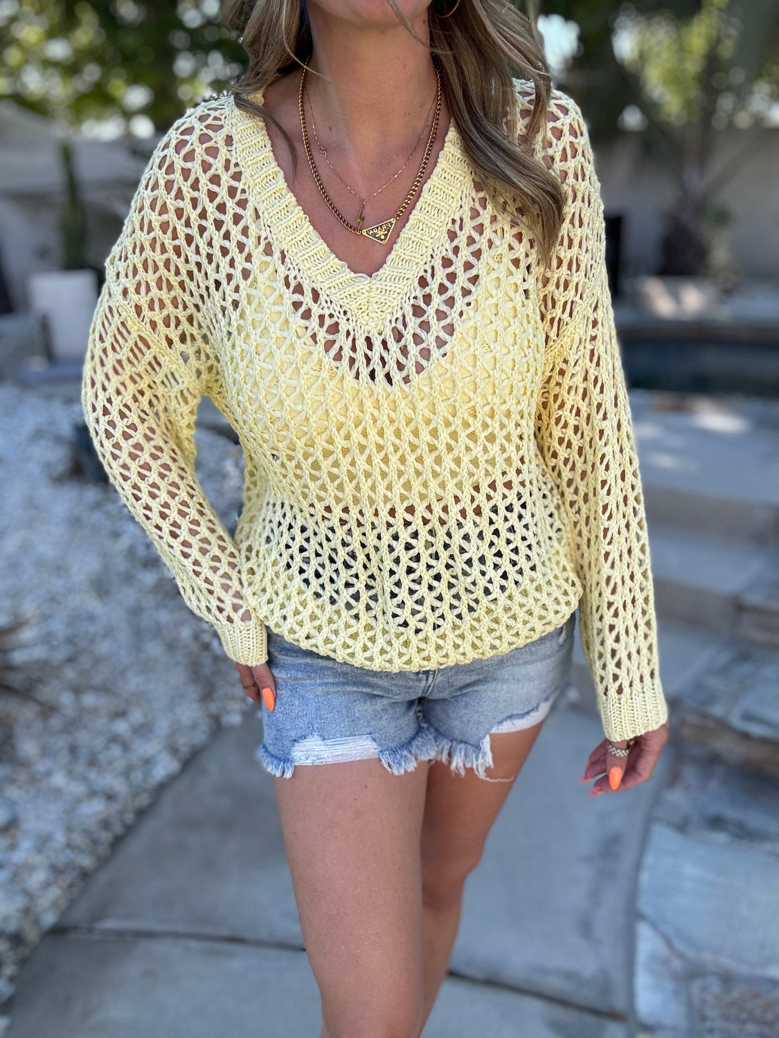 Daffodil Crochet Sweater Top