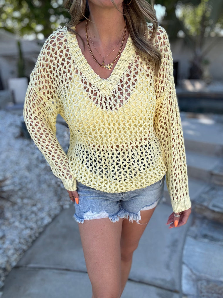 Daffodil Crochet Sweater Top