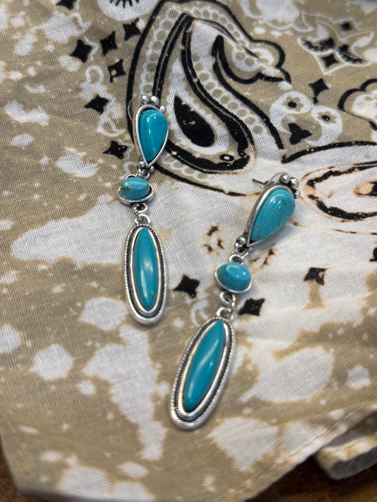 Teardrop Turquoise Earrings