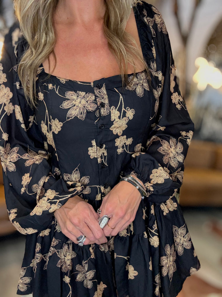 Solstice Bubble-Sleeve Ruffle Romper