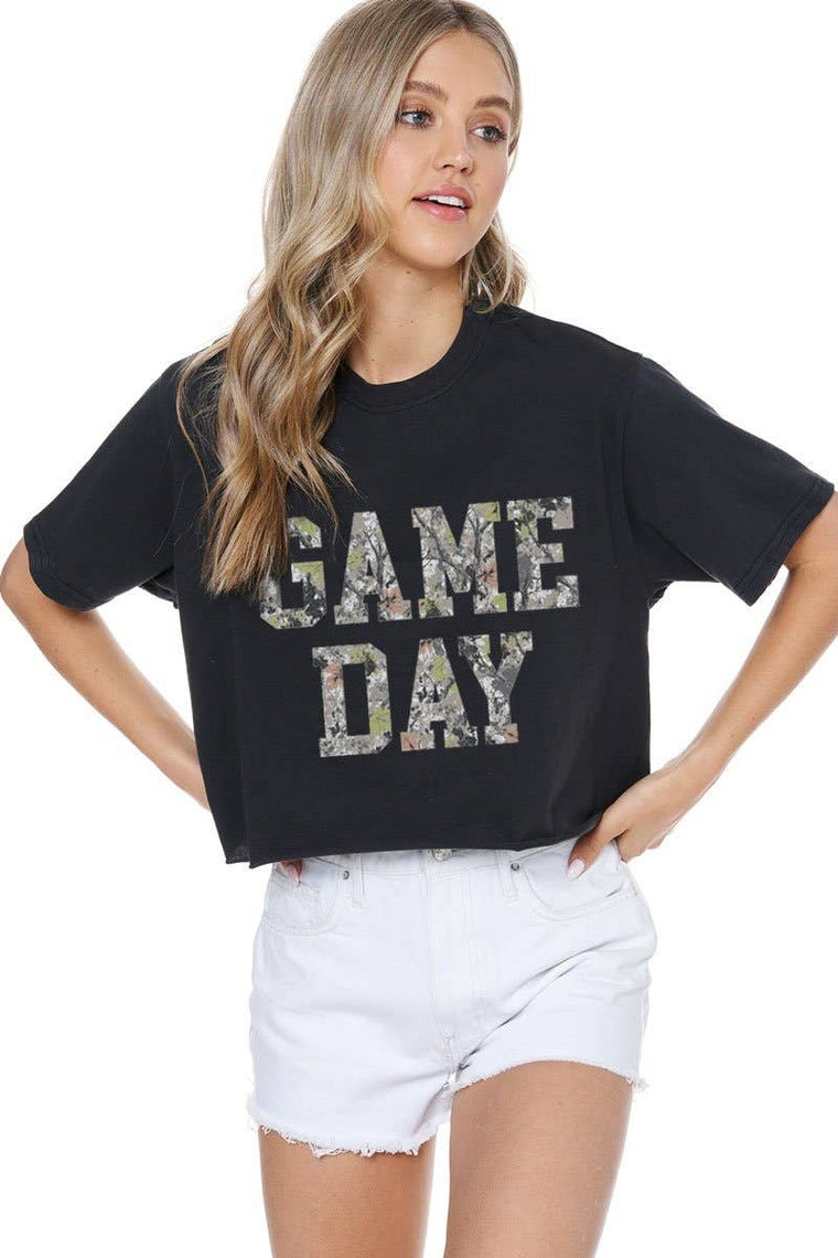 Game Day Camo Cropped Tee