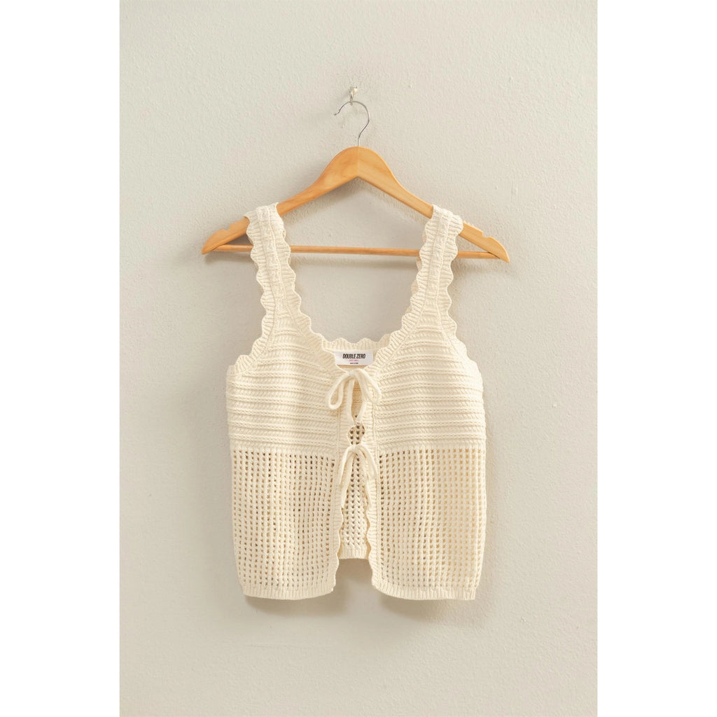 Cream Crochet Vest