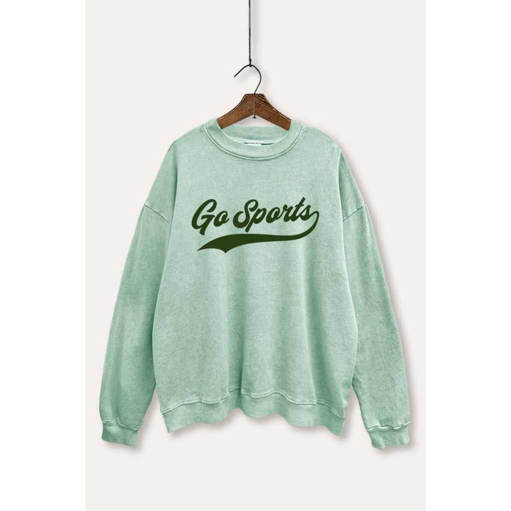 Go Sports Varsity Typography Mineral Wash Sweatshirt