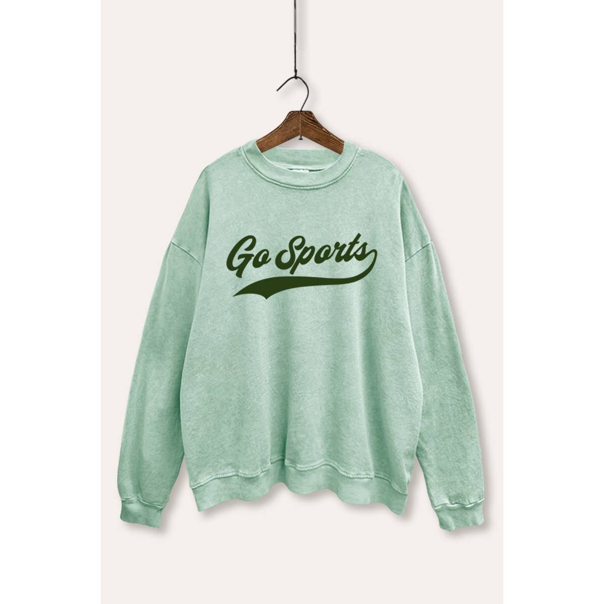 Go Sports Varsity Typography Mineral Wash Sweatshirt