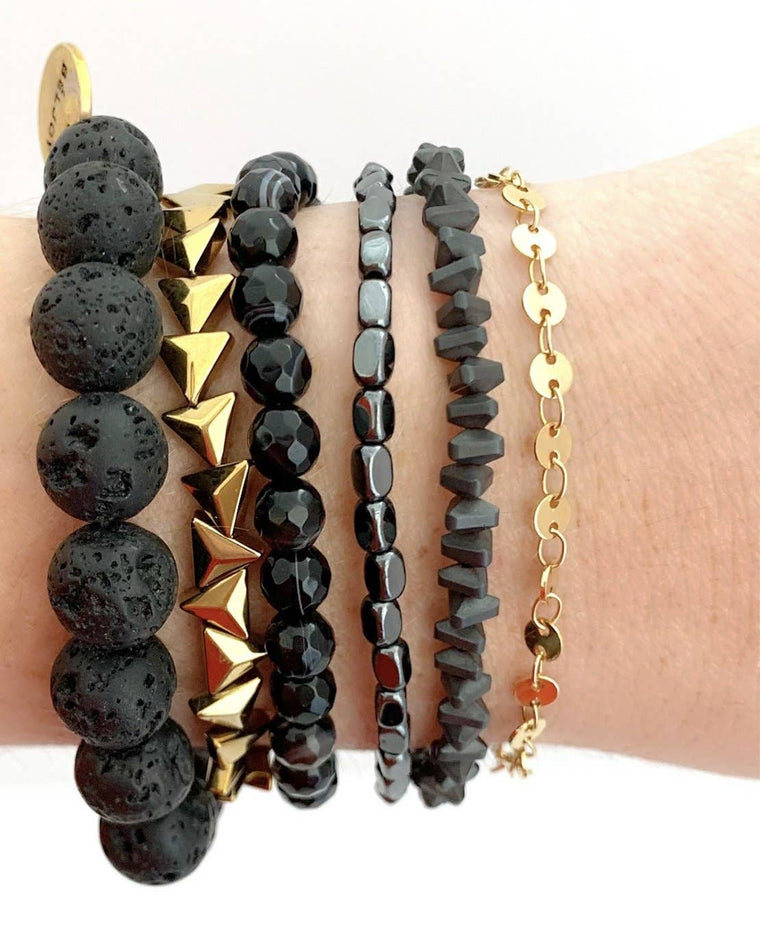 Bette Gold Mini Round Disc Chain Bracelet