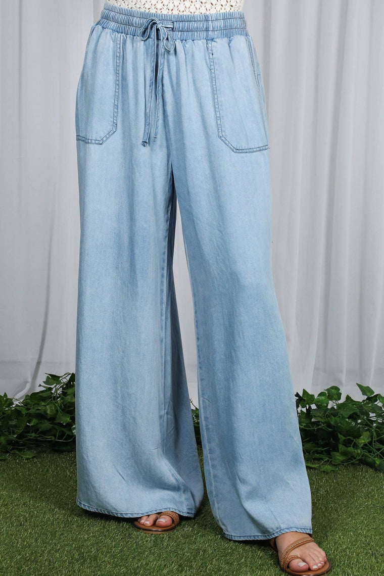 Wide Leg Tencel Pants