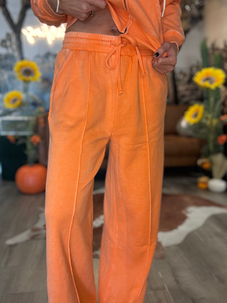 Cozy Campfire Orange Sweatpants