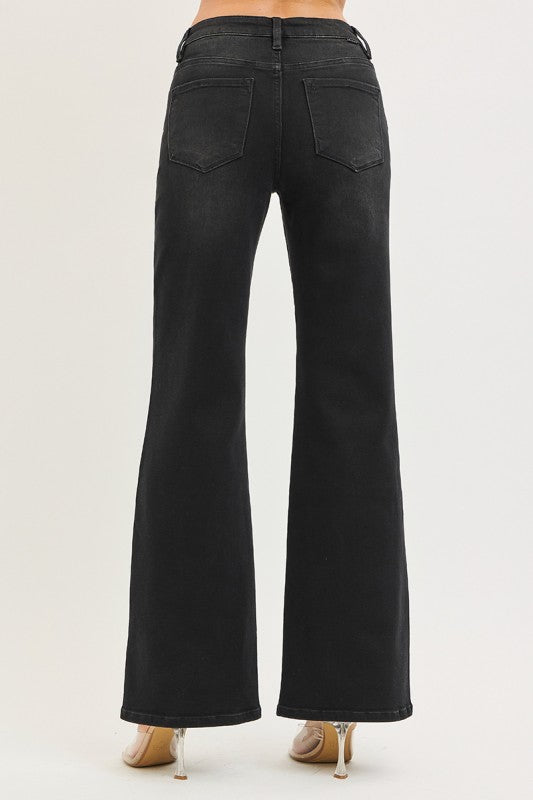 Ryder Black Wide Leg Risen Jeans