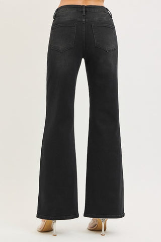 Ryder Black Wide Leg Risen Jeans