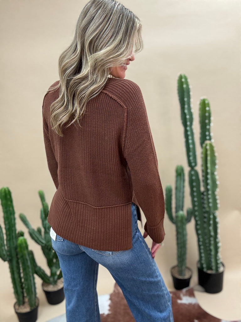 Coffee Bean Drop Sleeve Sweater