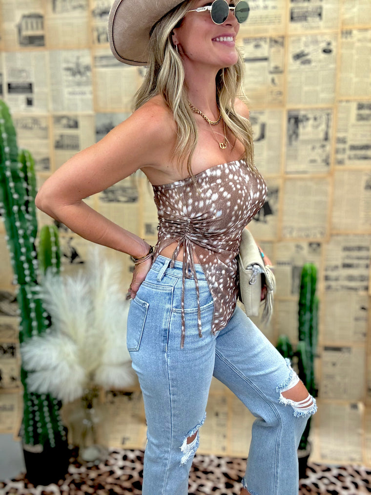 Bambi Strapless Ruched Top