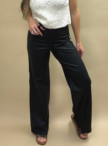 Faux Leather Straight Leg Pants