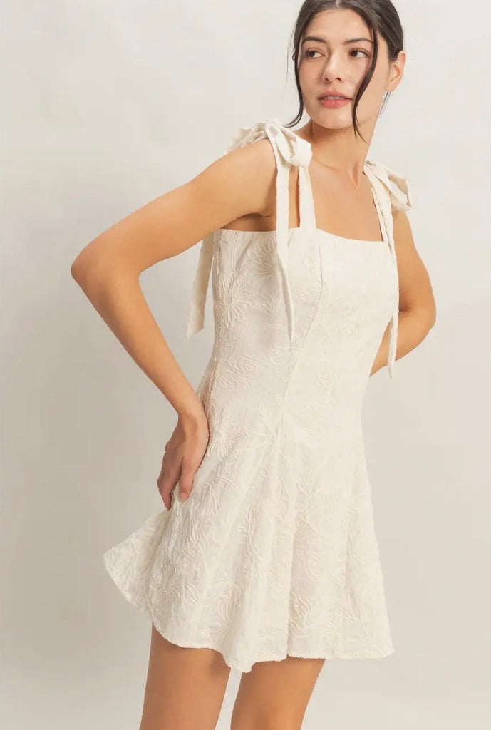 Florence Embroidered Cream Romper