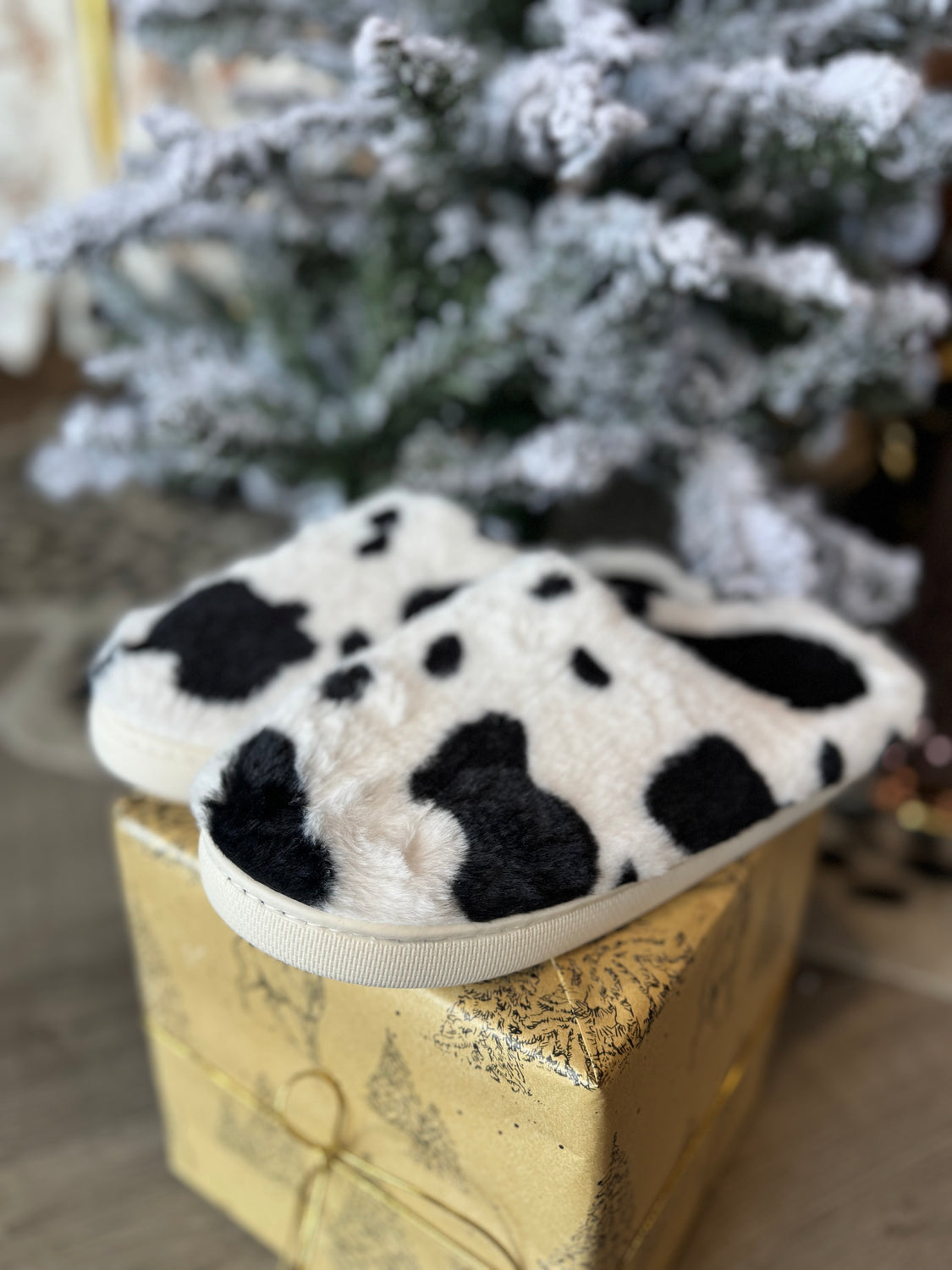 Cow Print Slipper
