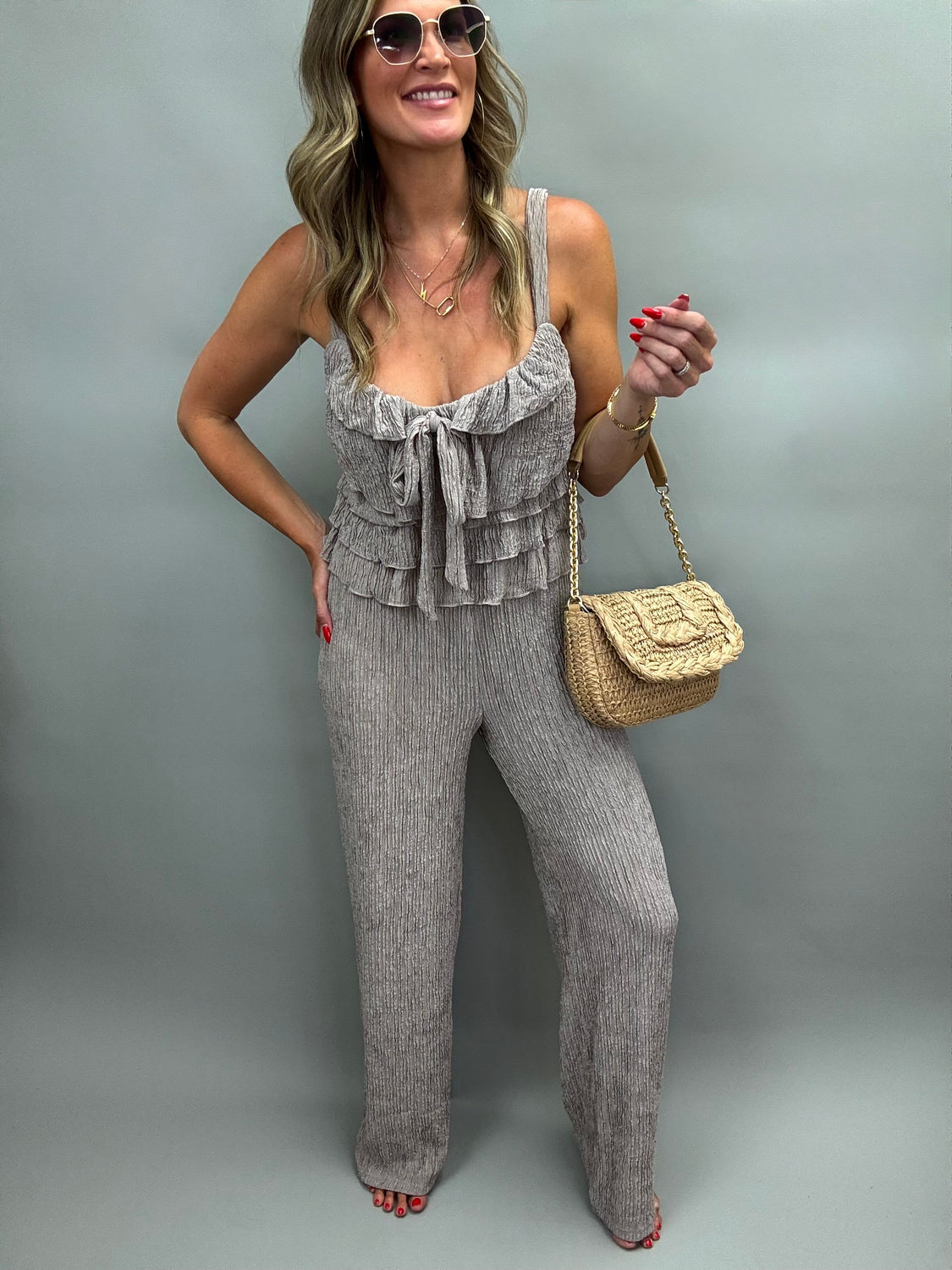 Champagne Ruffle Pant Set