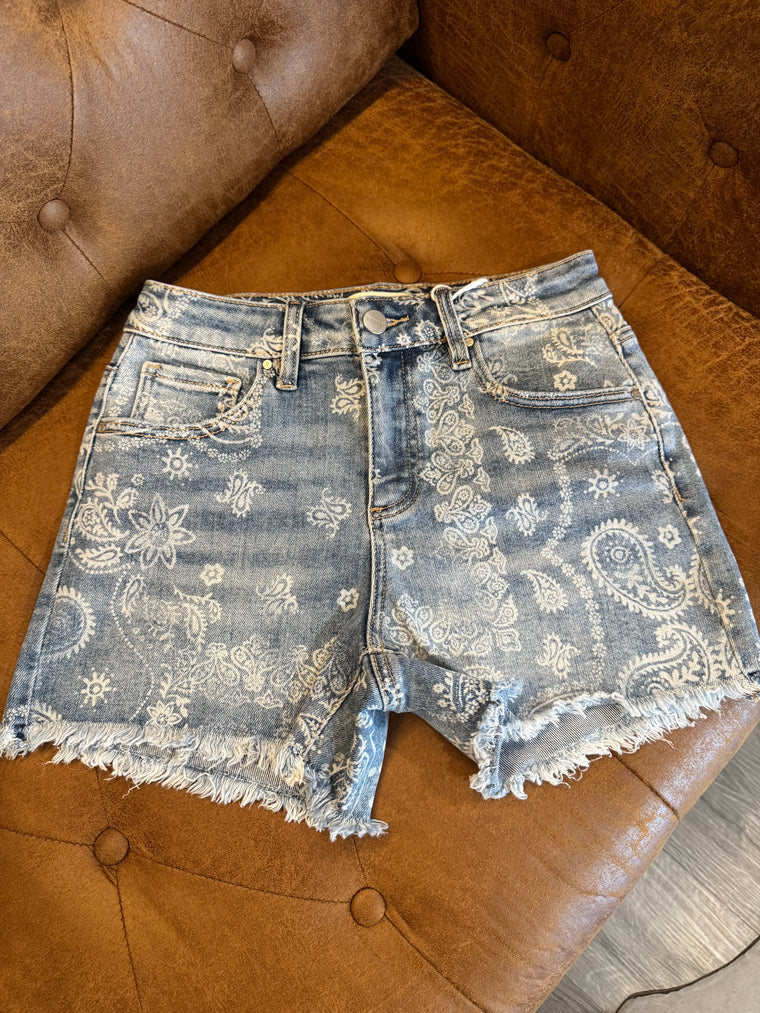 Perfectly Paisley Risen Shorts