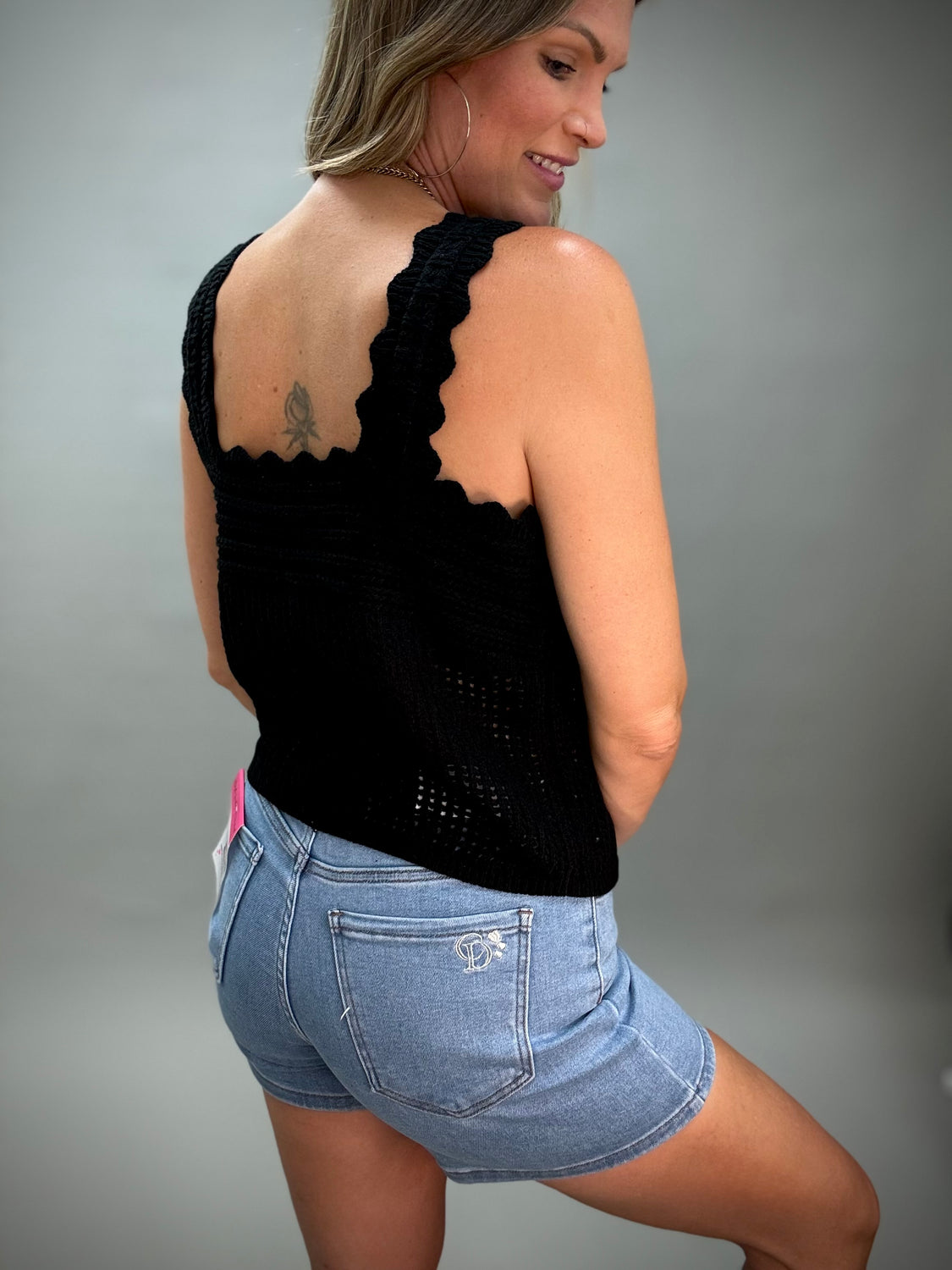 Black Crochet Vest
