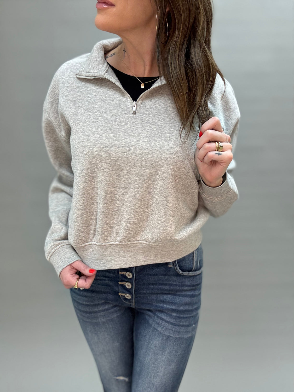 Heather Gray Half Zip