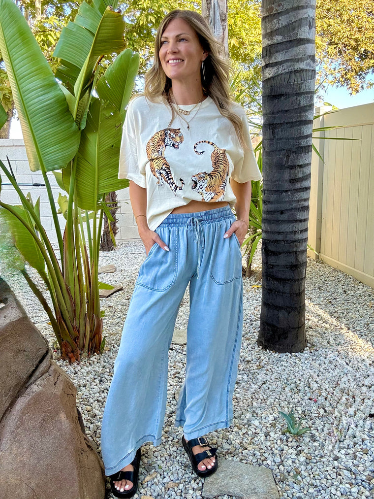 Wide Leg Tencel Pants