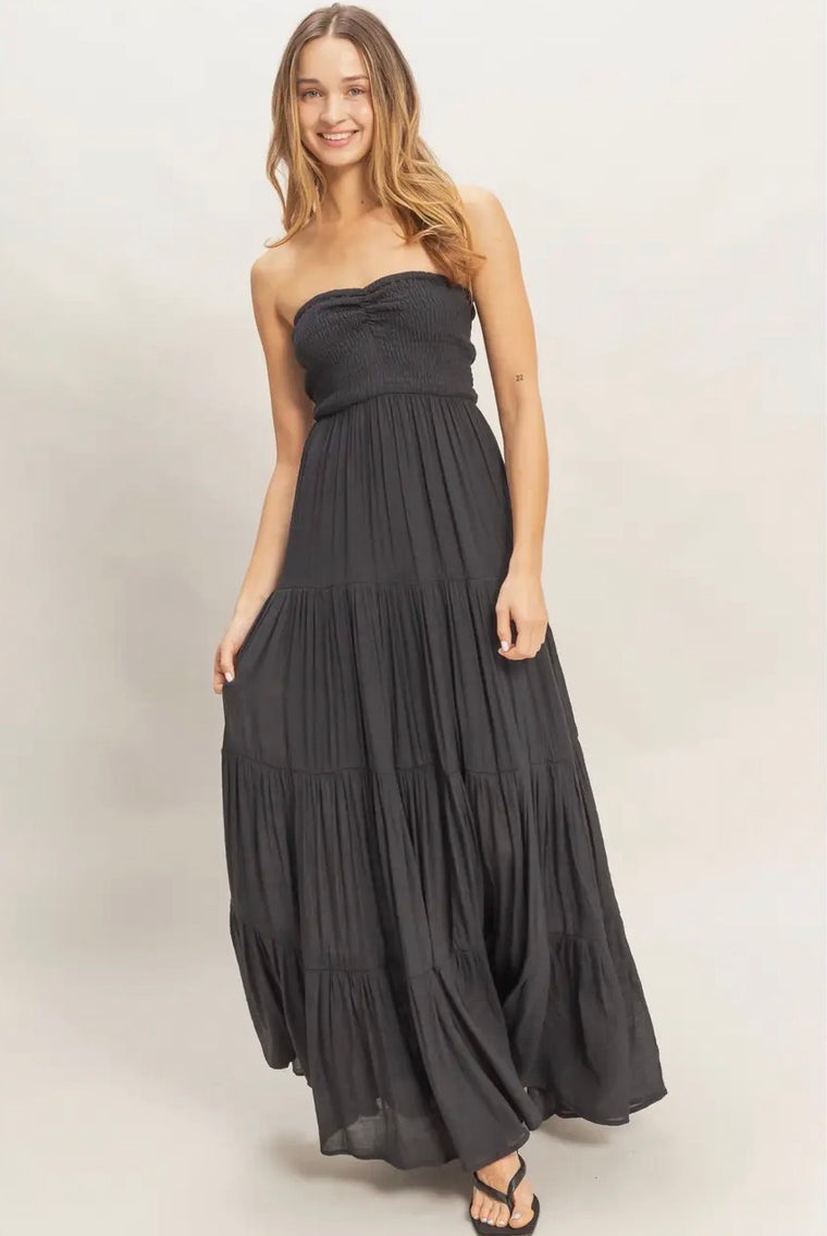 Elle Smocked Strapless Maxi Dress