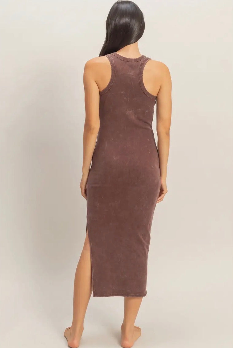 Vintage Wash Chocolate Tank Dress
