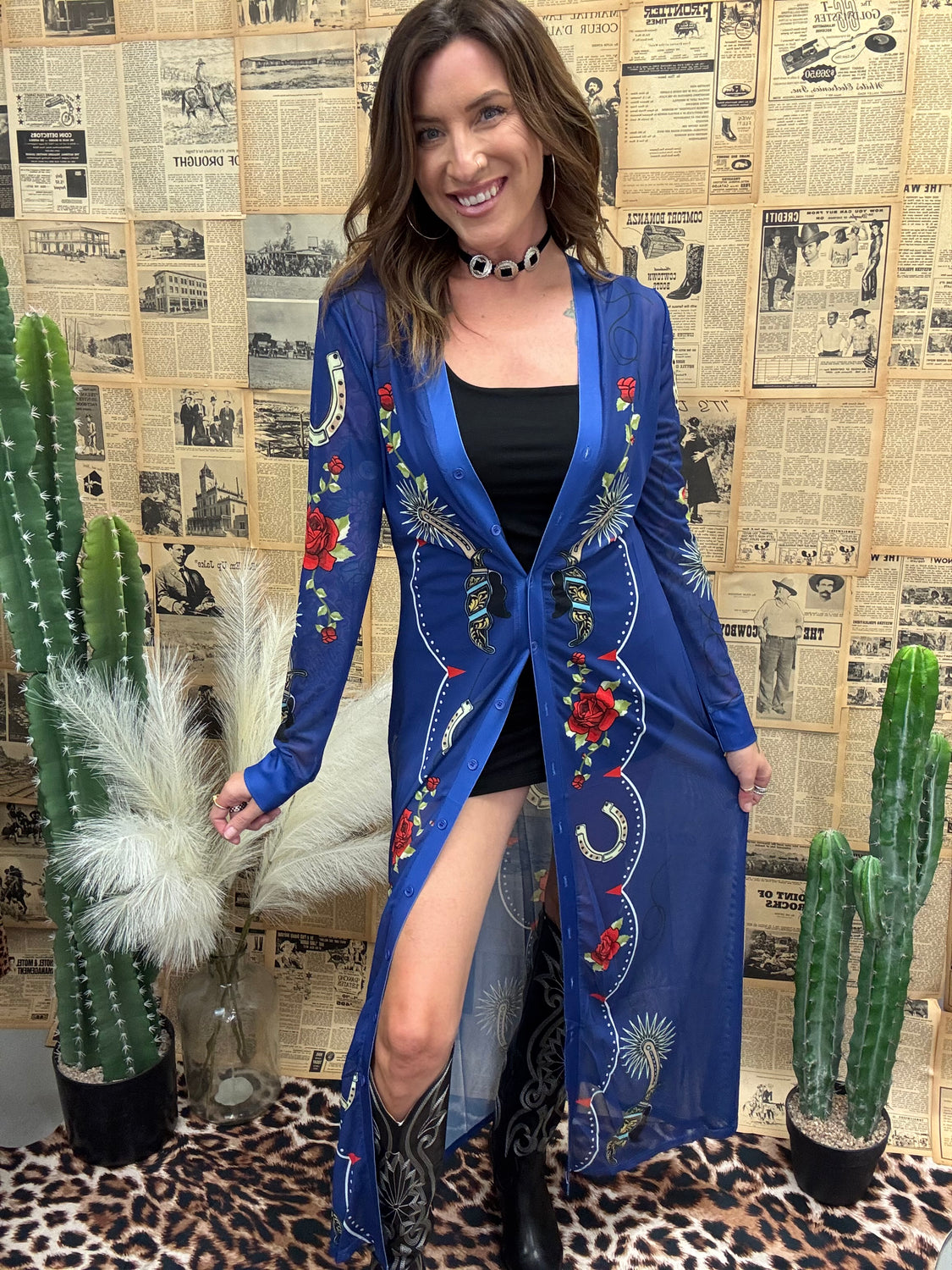 Spurs & Roses Mesh Maxi Duster