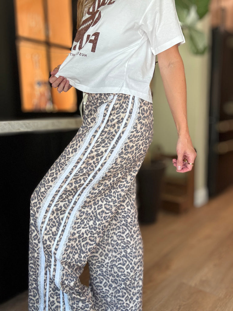 Leopard+Lace Track Pants