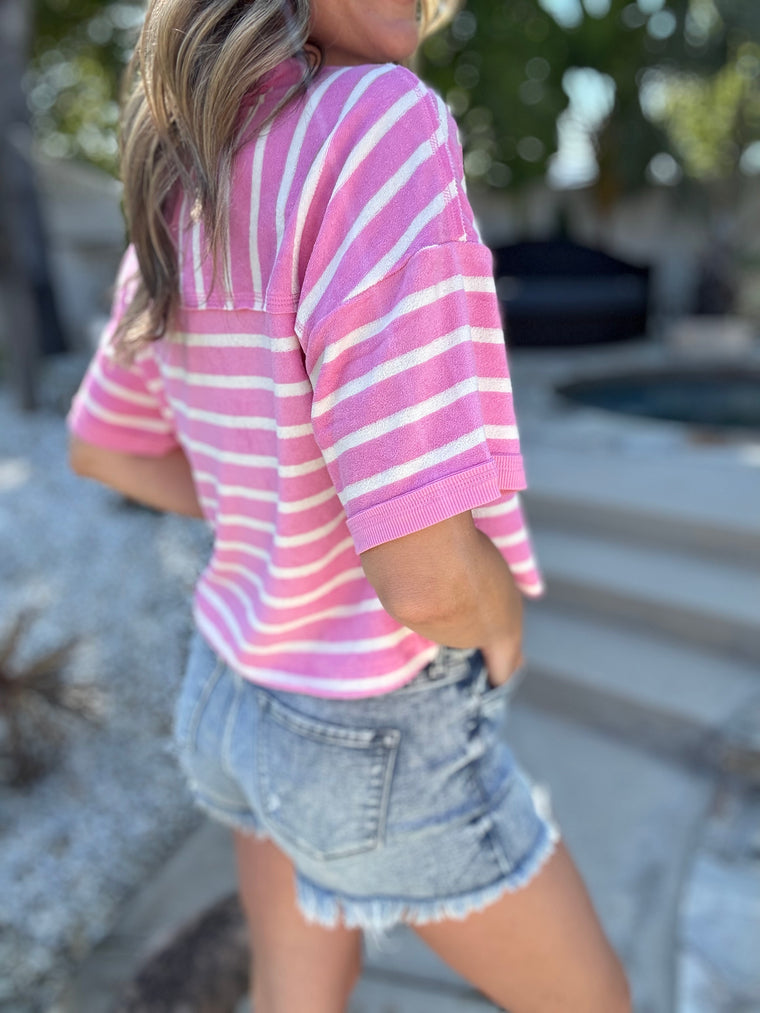 Pink Skies Stripe Tee