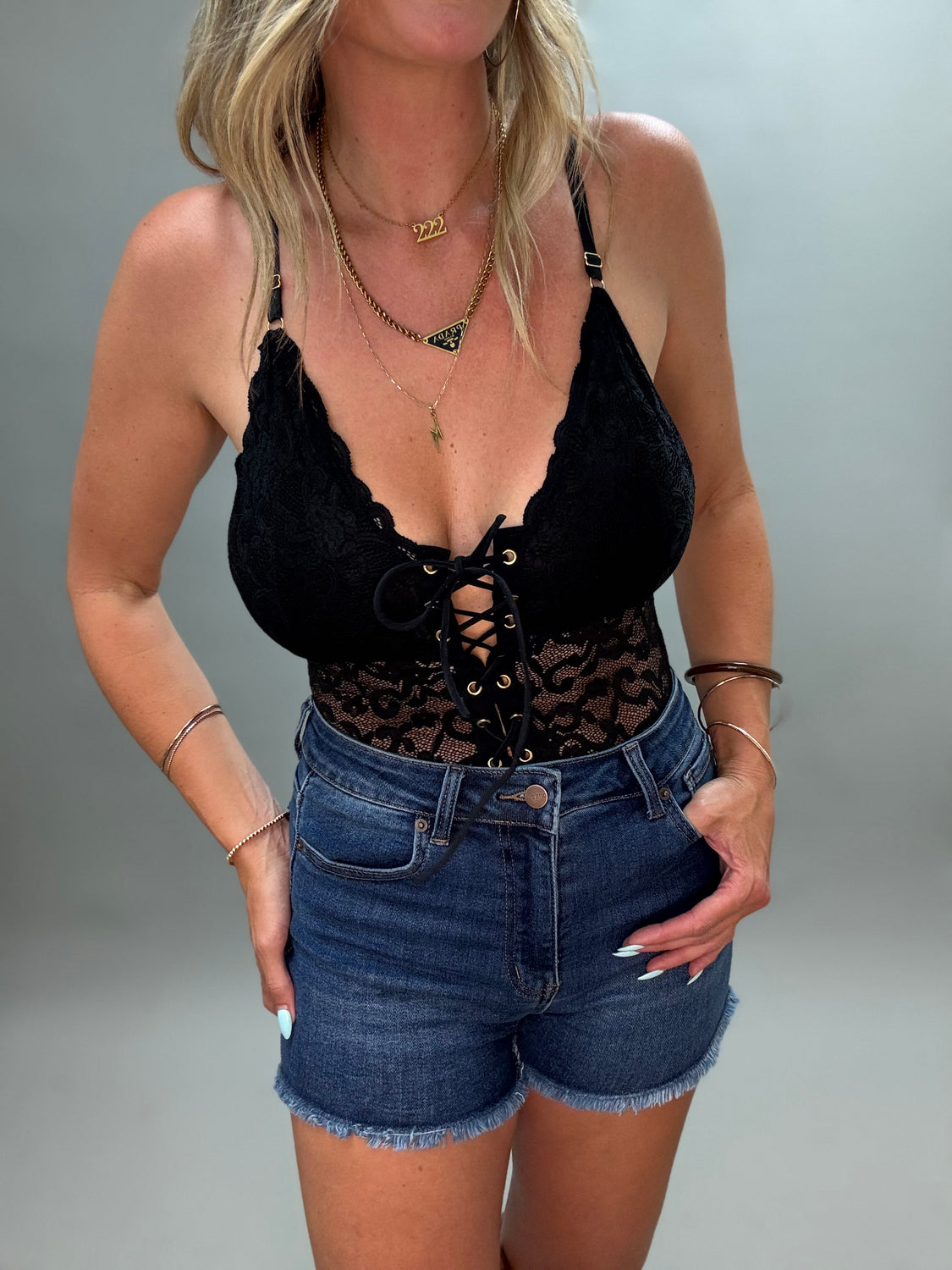 Snatched Lace Up Bodysuit