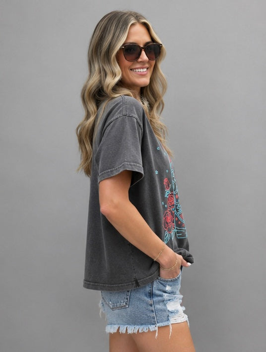 Patriotic Boot Crop Tee