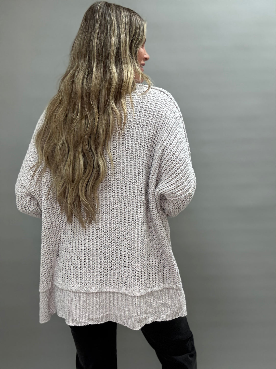 Snow Washed Chenille Cardigan