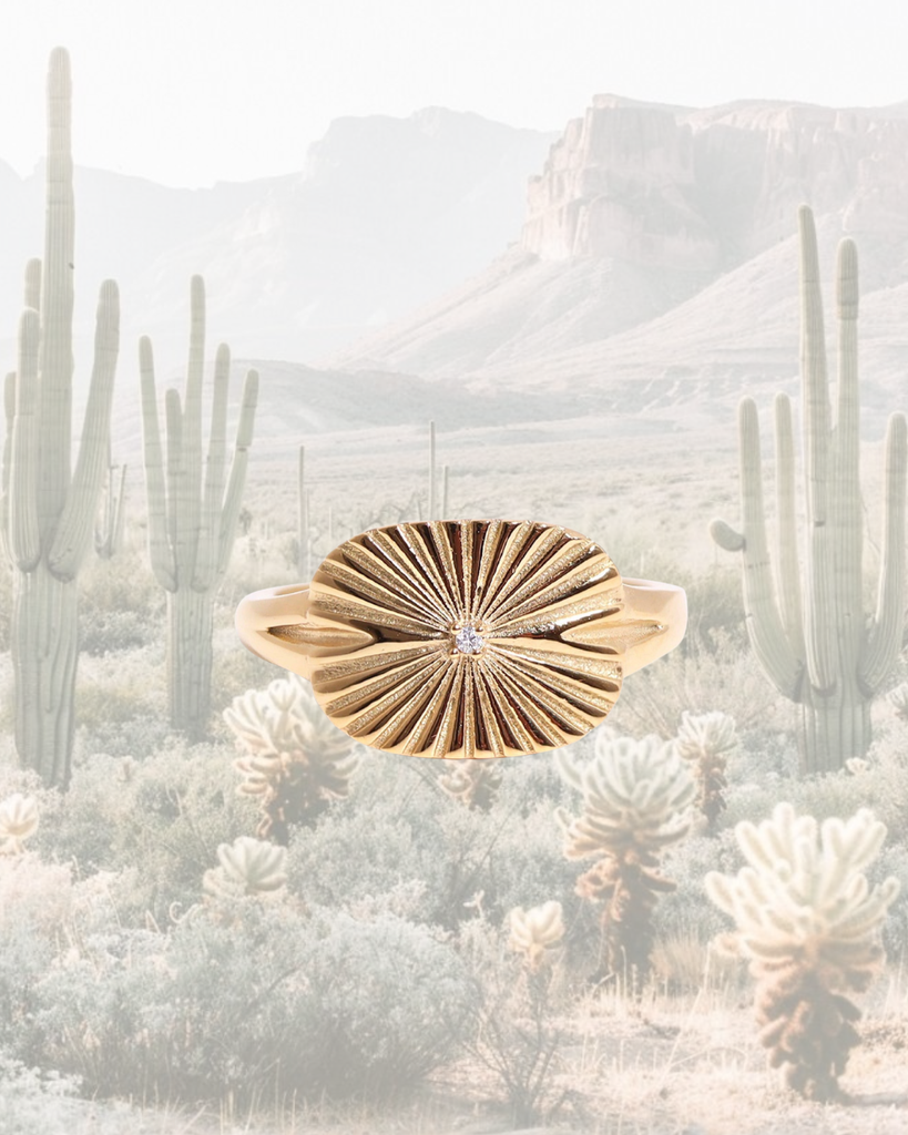 Sunburst Rectangle Ring