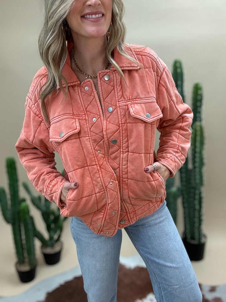 Pumpkin Quilted Jacket