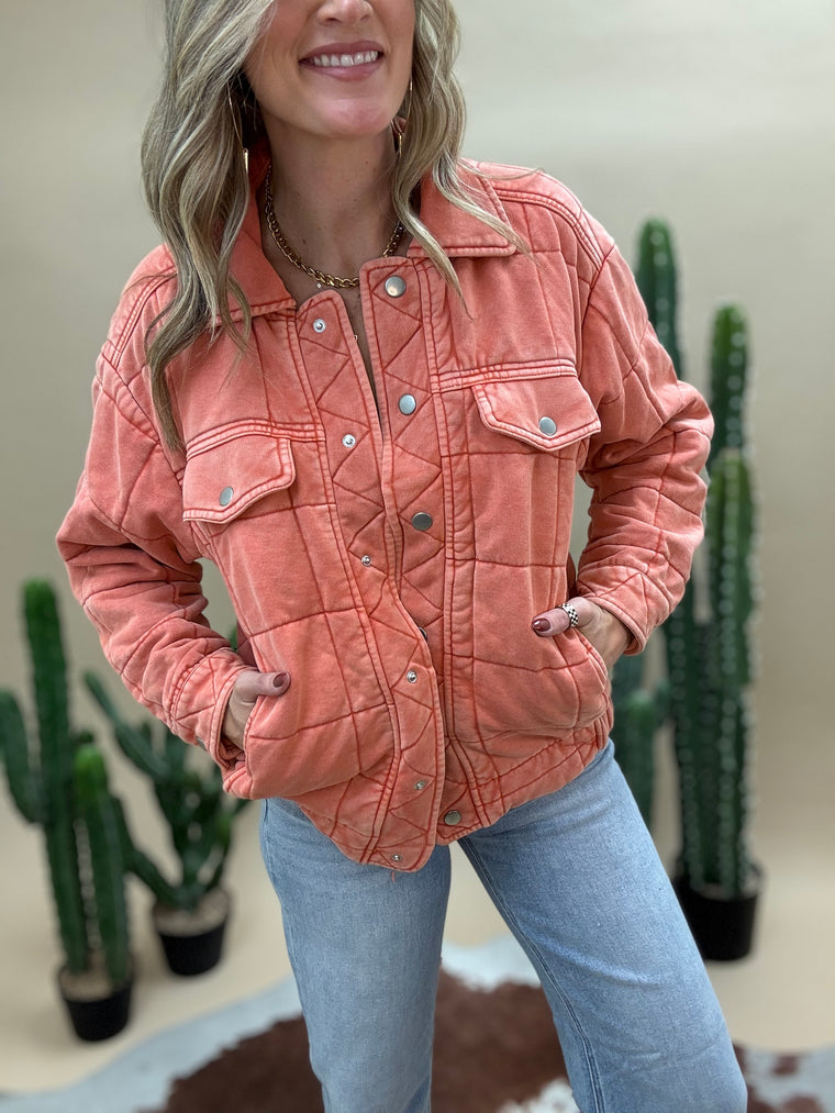 Pumpkin Quilted Jacket