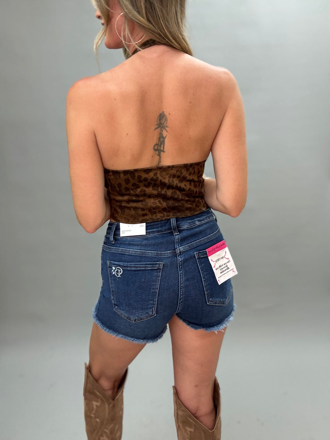 Leopard Lace Up Corset Top