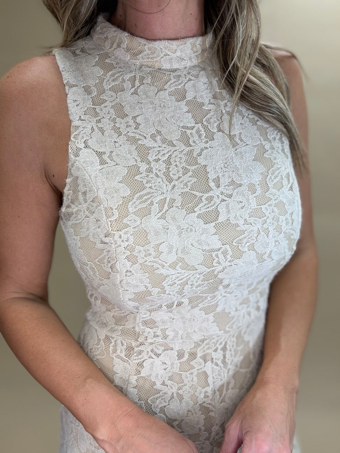 Frosted Lace Midi Dress