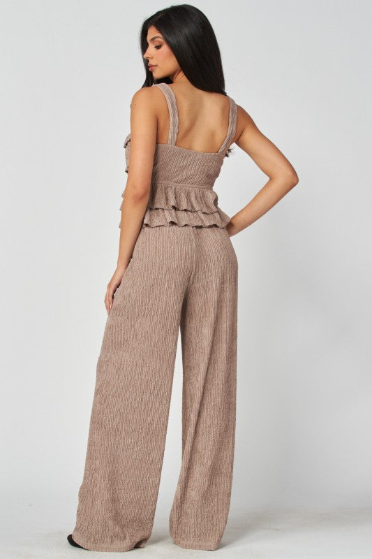 Champagne Ruffle Pant Set