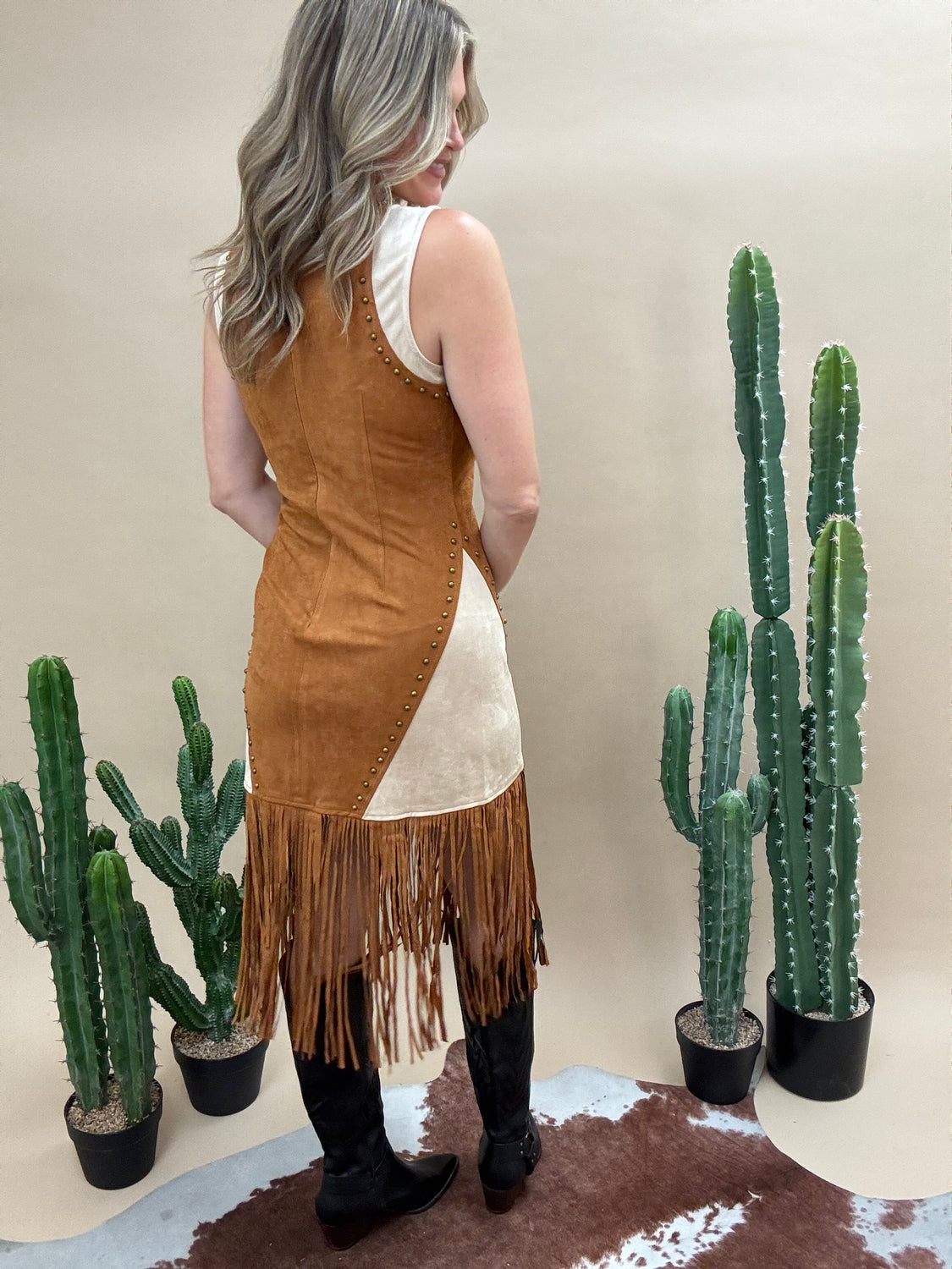 Palomino  Suede Studded Fringe Dress