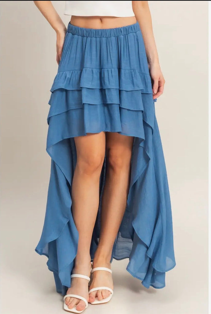 Sloan Ruffle High Low Skirt