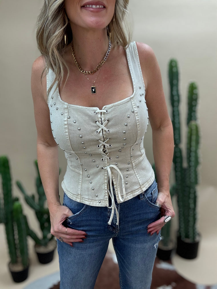 Twine Lace-Up Tank Top