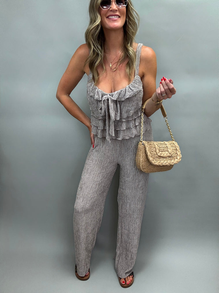 Champagne Ruffle Pant Set