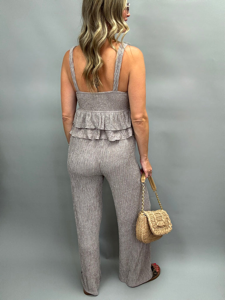 Champagne Ruffle Pant Set