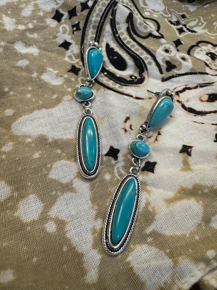 Teardrop Turquoise Earrings