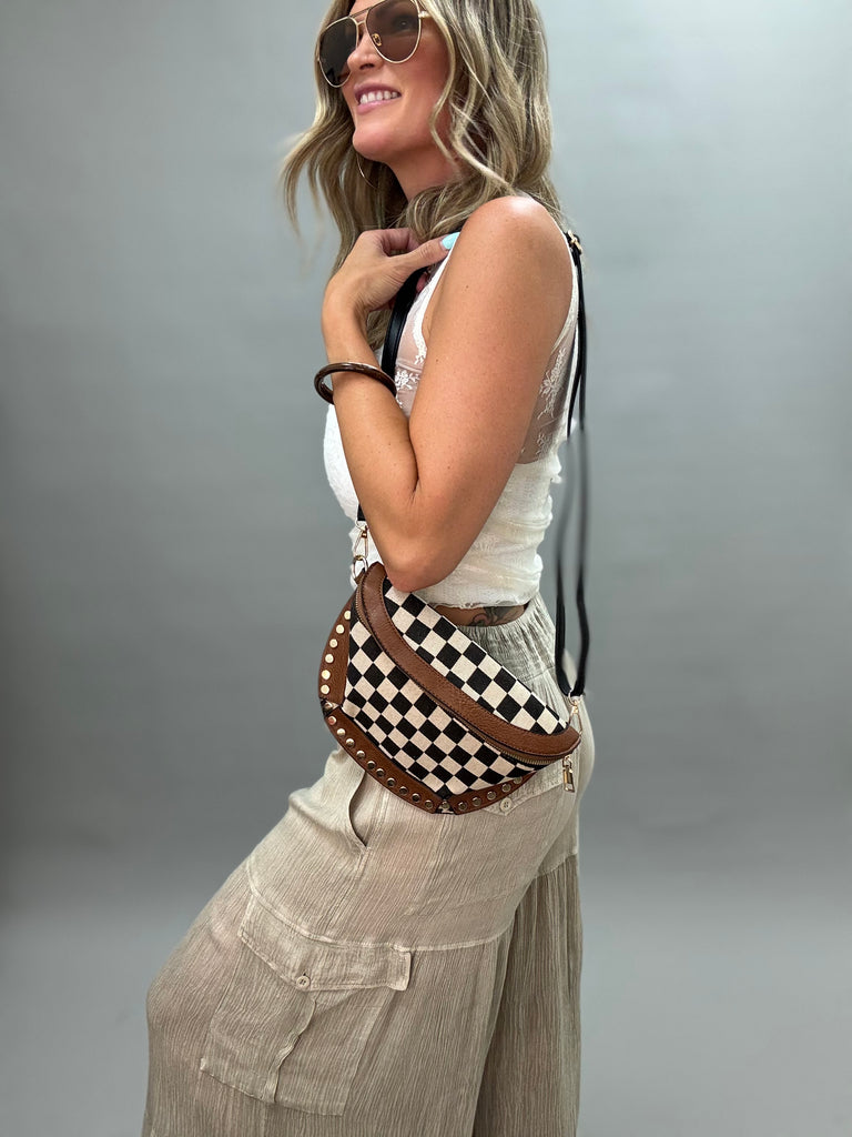 Studded Checkered purse