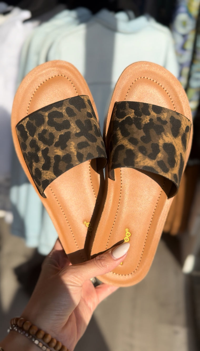 Leopard Slide Sandals